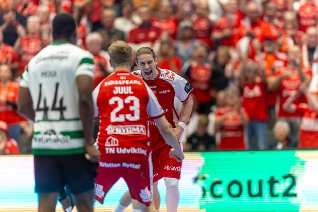 Aalborg Handball v Sporting CP, EHF Champions League handball, Aalborg, Denmark Aalborg, Denmark. 06th, May 2026. Juri Knorr of Aalborg Handball seen during the EHF Champions League match between Aalborg Handball and Sporting CP at Sparekassen Danmark Arena in Aalborg. Denmark, Aalborg  Copyright: xGonzalesxPhoto MadsxAndersenx