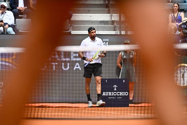 Foto IPP Cavaliere Emiliano. Roma 07 05 2026. Tennis Internazionali d Italia 2026. Nella foto: la delusione di Matteo Berrettini. Italy Photo Press - World Copyright italy ITALY  Copyright: xR4924_italyphotopressx