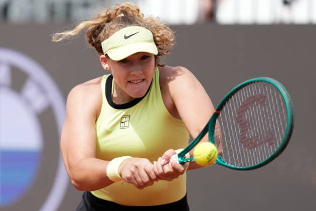 Mirra Andreeva of Russia during the match against Antonia Ruzic of Croatia at the Internazionali BNL d Italia 2026 tennis tournament at Foro Italico in Rome (Italy) on May, 7, 2026. AntoniettaxBaldassarre