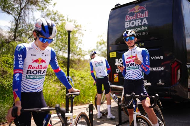 Italy’s Giulio Pellizzari of Red Bull - Bora - Hansgrohe during training session in Sunny Beach, Thursday, May 7, 2026. - cycling.(Photo Massimo Paolone LaPresse)  Copyright: xMassimoxPaolone LaPressex