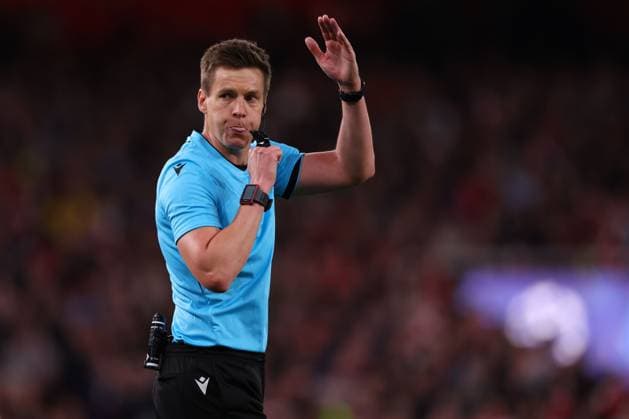 Referee, Daniel Siebert - Arsenal v Atletico Madrid, UEFA Champions League Semi-Final, Second Leg, Emirates Stadium, London, UK - 5th May 2026. No free usage or syndication, standard fees apply. Arsenal v Atletico Madrid, UEFA Champions League, Semi Final, Second Leg, Football, Emirates Stadium, London, UK - 05 May 2026London Emirates Stadium United Kingdom EDITORIAL USE ONLY No use with unauthorised audio, video, data, fixture lists, club league logos or live services. Online in-match use limited to 120 images, no video emulation. No use in betting, games or single club league player publications.  Copyright: xMDI Shutterstockx 16860348ft