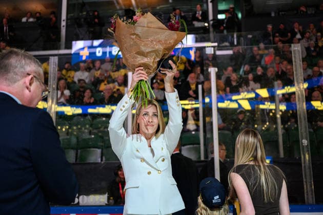 260507 Danijela Rundqvist on the ice as he is inducted into the Swedish Ice hockey, Eishockey Hall of Fame ahead of the Beijer Hockey Games game between Czech Republic and Sweden on May 7, 2026 in Ängelholm. Photo: Petter Arvidson BILDBYRAN kod PA PA1209 ishockey ice hockey hockey games beijer hockey games tjeckien czech republic sverige sweden bbeng *** 260507 Danijela Rundqvist on the ice as he is inducted into the Swedish Ice Hockey Hall of Fame ahead of the Beijer Hockey Games game between Czech Republic and Sweden on May 7, 2026 in Ängelholm Photo Petter Arvidson BILDBYRAN kod PA PA1209 ishockey ice hockey hockey hockey games beijer hockey games tjeckien czech republic sverige sweden bbeng  Copyright: PETTERxARVIDSON BB260507PA108