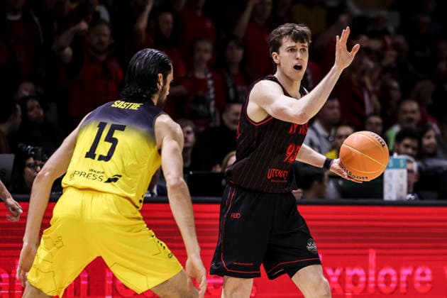 May 7, 2026, Badalona, Barcelona, Spain: Ignas Sargiunas of Rytas Vilnius in action during the Final Four Basketball Champions League Semi Finals basketball match played between Rytas Vilnius and La Laguna Tenerife at Palau Olimpic Badalona on May 07, 2026 in Badalona, Barcelona, Spain. Badalona Spain - ZUMAa181 20260507_zaa_a181_020 Copyright: xJavierxBorregox