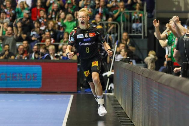 07.05.2026, xgox, Handball - EHF Champions League - 1 4 Finale SC Magdeburg - Pick Szeged v.l. Matthias Musche (Magdeburg, 6) Jubel, Torjubel, jubelt ueber das Tor, celebrate the goal, celebration Magdeburg *** 07 05 2026, xgox, Handball EHF Champions League 1 4 Final SC Magdeburg Pick Szeged v l Matthias Musche Magdeburg, 6 Jubel, Torjubel, jubelt ueber das Tor, celebrate the goal, celebration Magdeburg