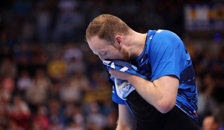 07.05.2026, Deutschland, Stuttgart, DAIKIN HBL Handball Bundesliga Saison 2025 2026, TVB Stuttgart vs. Rhein-Neckar Löwen, Lenny Rubin (TVB) enttäuscht
