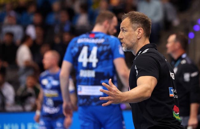07.05.2026, Deutschland, Stuttgart, DAIKIN HBL Handball Bundesliga Saison 2025 2026, TVB Stuttgart vs. Rhein-Neckar Löwen, RNL Trainer Maik Machulla