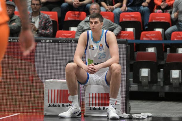 easyCredit Basketball Bundesliga, 33. Spieltag, Niners Chemnitz -Frankfurt Skyliners 07.05.2026 ab 18.30 Uhr Chemnitz, Chemnitz Arena Im Foto: Jacob Knauf(25) easyCredit Basketball Bundesliga, 33. Spieltag, Niners Chemnitz - Frankfurt Skyliners Chemnitz Sachsen Deutschland