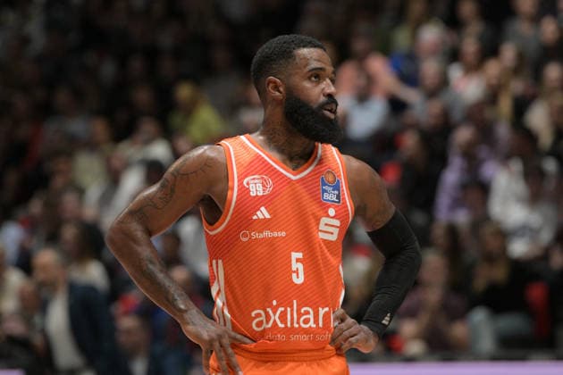 easyCredit Basketball Bundesliga, 33. Spieltag, Niners Chemnitz -Frankfurt Skyliners 07.05.2026 ab 18.30 Uhr Chemnitz, Chemnitz Arena Im Foto: Cory Davis(5) easyCredit Basketball Bundesliga, 33. Spieltag, Niners Chemnitz - Frankfurt Skyliners Chemnitz Sachsen Deutschland