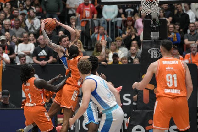 easyCredit Basketball Bundesliga, 33. Spieltag, Niners Chemnitz -Frankfurt Skyliners 07.05.2026 ab 18.30 Uhr Chemnitz, Chemnitz Arena Im Foto: easyCredit Basketball Bundesliga, 33. Spieltag, Niners Chemnitz - Frankfurt Skyliners easyCredit Basketball Bundesliga, 33. Spieltag, Niners Chemnitz - Frankfurt Skyliners Chemnitz Sachsen Deutschland