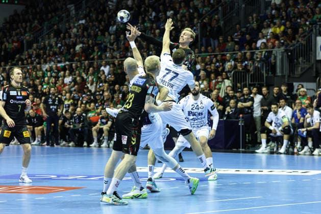 Gisli Kristjansson (SC Magdeburg,10) - Viertelfinale Handball Machineseeker Champions League Saison 2025-2026 SC Magdeburg vs. SC Pick Szeged in der GETEC Arena in Magdeburg - Aktion,Handball,Deutschland,07.05.2026