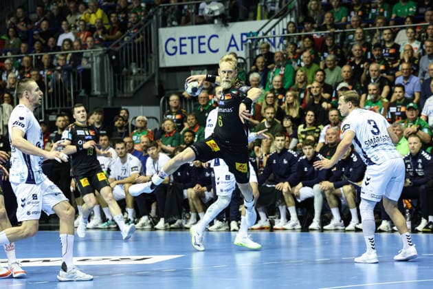 Matthias Musche (SC Magdeburg,6) - Viertelfinale Handball Machineseeker Champions League Saison 2025-2026 SC Magdeburg vs. SC Pick Szeged in der GETEC Arena in Magdeburg - Aktion,Handball,Deutschland,07.05.2026
