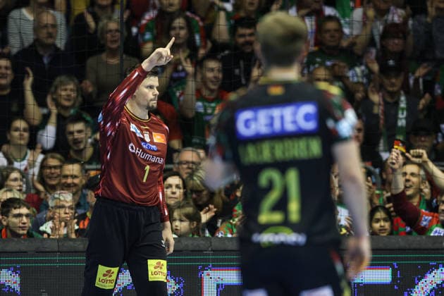 Torwart Sergey Hernandez Ferrer (SC Magdeburg,1) - Viertelfinale Handball Machineseeker Champions League Saison 2025-2026 SC Magdeburg vs. SC Pick Szeged in der GETEC Arena in Magdeburg - Aktion,Handball,Deutschland,07.05.2026