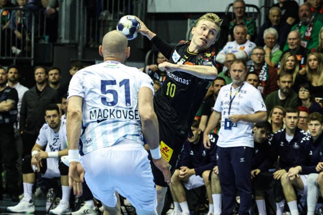 Gisli Kristjansson (SC Magdeburg,10) - Viertelfinale Handball Machineseeker Champions League Saison 2025-2026 SC Magdeburg vs. SC Pick Szeged in der GETEC Arena in Magdeburg - Aktion,Handball,Deutschland,07.05.2026