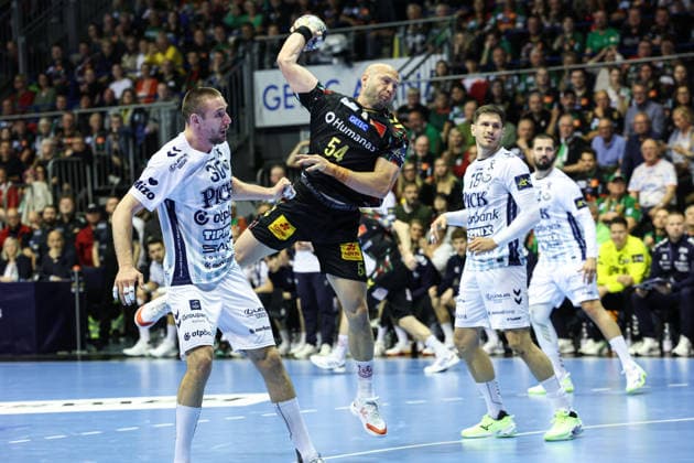 Oscar Bergendahl (SC Magdeburg,54) - Viertelfinale Handball Machineseeker Champions League Saison 2025-2026 SC Magdeburg vs. SC Pick Szeged in der GETEC Arena in Magdeburg - Aktion,Handball,Deutschland,07.05.2026