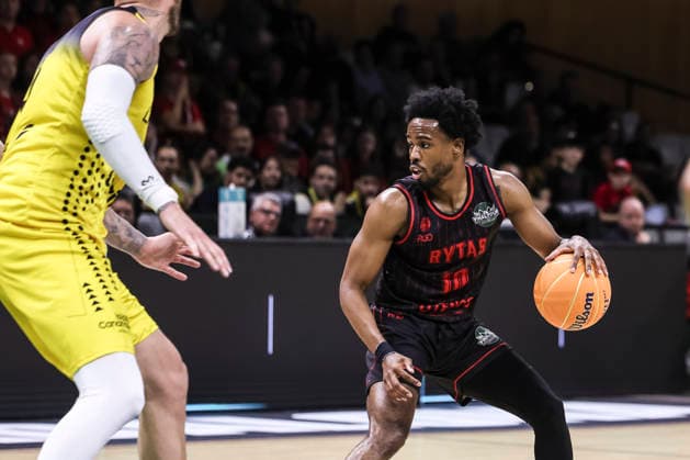 May 7, 2026, Badalona, Barcelona, Spain: Jerrick Harding of Rytas Vilnius in action during the Final Four Basketball Champions League Semi Finals basketball match played between Rytas Vilnius and La Laguna Tenerife at Palau Olimpic Badalona on May 07, 2026 in Badalona, Barcelona, Spain. Badalona Spain - ZUMAa181 20260507_zaa_a181_034 Copyright: xJavierxBorregox