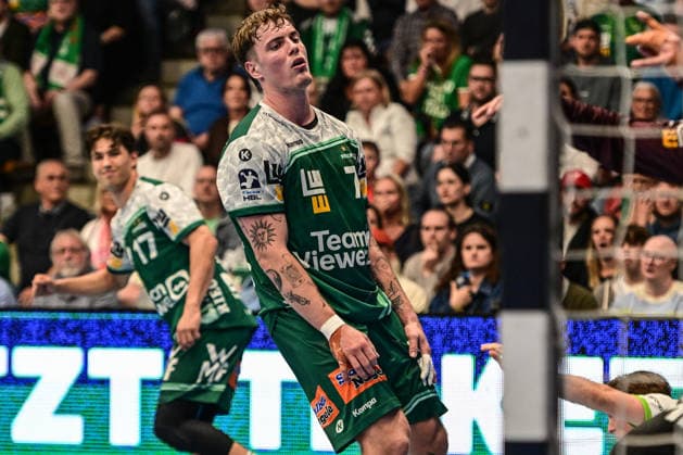 DAIKIN HBL Bundesliga: Frisch Auf! Göppingen - HSG Wetzlar; Göppingen, 07.05.2026 Frustration bei Victor Klöve (Frisch Auf Göppingen, 07) nach dem Tor von Justin Müller (HSG Wetzlar, 25) ; Göppingen, 07.05.2026 - 31. Spieltag der DAIKIN Handball-Bundesliga, Frisch Auf! Göppingen - HSG Wetzlar, EWS-Arena, Göppingen. Copyright: xBEAUTIFULxSPORTS Märklx
