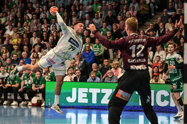 DAIKIN HBL Bundesliga: Frisch Auf! Göppingen - HSG Wetzlar; Göppingen, 07.05.2026 Ahmed Nafea (HSG Wetzlar, 79) beim Sprungwurf ; Göppingen, 07.05.2026 - 31. Spieltag der DAIKIN Handball-Bundesliga, Frisch Auf! Göppingen - HSG Wetzlar, EWS-Arena, Göppingen. Copyright: xBEAUTIFULxSPORTS Märklx