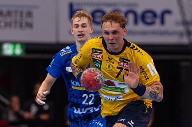 DAIKIN Handball Bundesliga: TVB Stuttgart vs. Rhein-Neckar Löwen; 07.05.2026 Stuttgart, GERMANY - 07. Mai 2026: Edwin Aspenbäck (Rhein-Neckar Löwen, 78) beim Konter während dem Match zwischen dem TVB Stuttgart und den Rhein-Neckar Löwen am 31. Spieltag der Daikin Handball Bundesliga in der Porsche-Arena. Copyright: xBEAUTIFULxSPORTS Steinx