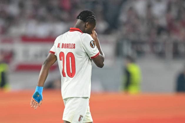 Mario Dorgeles (SC Braga) looks dejected during the UEFA Europa League 2025 26 Semi-Final Second Leg match between Club Freiburg and SC Braga at Stadion am Wolfswinkel on May 7, 2026 in Freiburg im Breisgau, Germany. (Photo by Harry Langer DeFodi Images) -