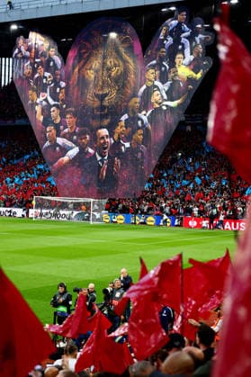 The pre match tifo in the stands. Aston Villa v Nottingham Forest, UEFA Europa League, Semi Final, Second Leg, Football, Villa Park, Birmingham, UK - 07 May 2026Birmingham Villa Park United Kingdom EDITORIAL USE ONLY No use with unauthorised audio, video, data, fixture lists, club league logos or live services. Online in-match use limited to 120 images, no video emulation. No use in betting, games or single club league player publications. Copyright: xJamesxMarsh Shutterstockx 16861510be