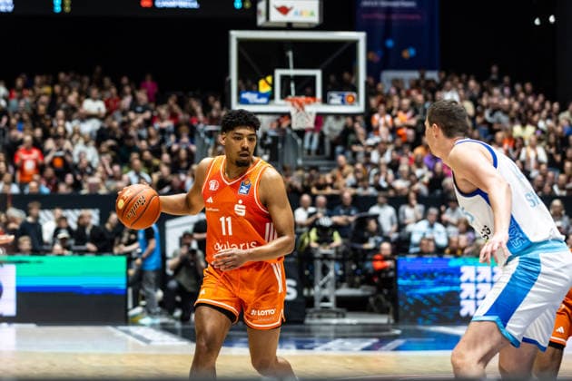 GER, easy-Credit Basketball-Bundesliga, Niners Chemnitz - Frankfurt Skyliners. 07.05.2026, Messe, Chemnitz, GER, easy-Credit Basketball-Bundesliga, Niners Chemnitz - Frankfurt Skyliners. Kostja Mushidi (Niners Chemnitz, 11) Foto Alexander Trienitz Chemnitz Messe Sachsen Deutschland