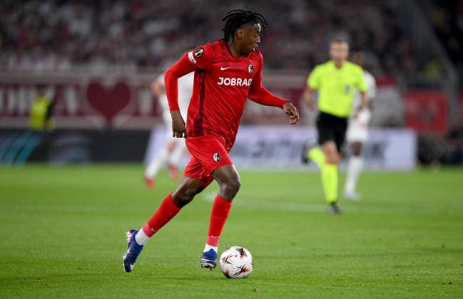 FUSSBALL EUROPA LEAGUE SAISON 2025 2026 Halbfinal Rueckspiel 07.05.2026 SC Freiburg - SC Braga Johan Manzambi (SC Freiburg)