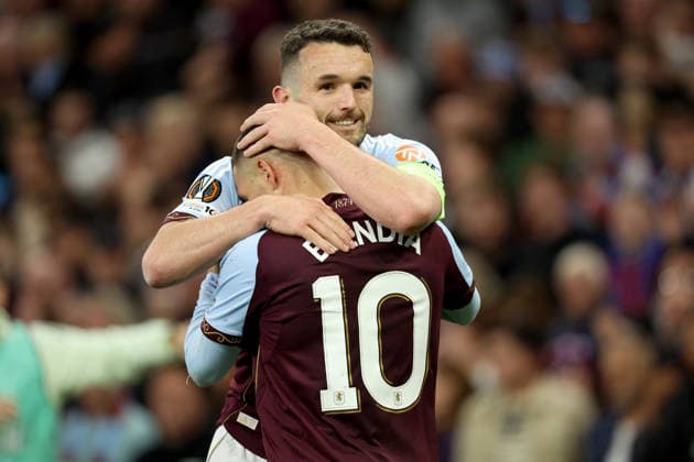 Aston Villa FC v Nottingham Forest FC - UEFA Europa League 2025 26 Semi-Final Second Leg Emi Buendia and John McGinn of Aston Villa celebrate during the UEFA Europa League 2025 26 Semi-Final Second Leg match between Aston Villa FC and Nottingham Forest FC at Villa Park on May 7, 2026 in Birmingham, England. WARNING! This Photograph May Only Be Used For Newspaper And Or Magazine Editorial Purposes. May Not Be Used For Publications Involving 1 player, 1 Club Or 1 Competition Without Written Authorisation From Football DataCo Ltd. For Any Queries, Please Contact Football DataCo Ltd on +44 (0) 207 864 9121 Birmingham Villa Park England United Kingdom Copyright: xAllstarxPicturexLibraryxLtdx