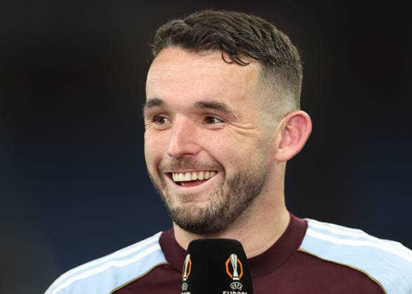 Aston Villa FC v Nottingham Forest FC - UEFA Europa League 2025 26 Semi-Final Second Leg John McGinn of Aston Villa interviewed pitchside after the UEFA Europa League 2025 26 Semi-Final Second Leg match between Aston Villa FC and Nottingham Forest FC at Villa Park on May 7, 2026 in Birmingham, England. WARNING! This Photograph May Only Be Used For Newspaper And Or Magazine Editorial Purposes. May Not Be Used For Publications Involving 1 player, 1 Club Or 1 Competition Without Written Authorisation From Football DataCo Ltd. For Any Queries, Please Contact Football DataCo Ltd on +44 (0) 207 864 9121 Birmingham Villa Park England United Kingdom Copyright: xAllstarxPicturexLibraryxLtdx