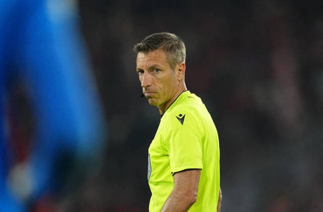 Davide Massa (Italy) looks on during Freiburg and Braga, UEFA Europa League Semi final, Europa-Park Stadion, Freiburg, Germany on May 7, 2026. Thor Wegner DeFodi Images. (Photo by DeFodi Images) -