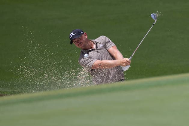 May 7, 2026: Matt Wallace hits out of the bunker on the eighth hole during the first round of the 2026 Truist Championship at Quail Hollow Club in Charlotte, NC. ( CSM) Charlotte United States - ZUMAc04_ 20260507_zma_c04_054 Copyright: xScottxKinserx