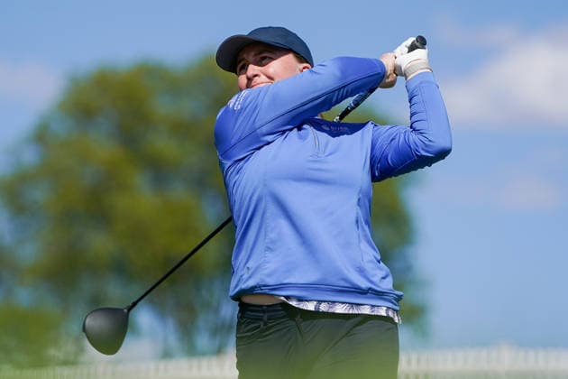 May 7, 2026, West Caldwell, New Jersey, USA: Gemma Dryburgh (SCO) tees off the 1st hole during round 1 of the 2026 Mizuho Americas Open at Mountain Ridge Country Club. West Caldwell USA - ZUMAw109 20260507_fap_w109_025 Copyright: xDebbyxWongx