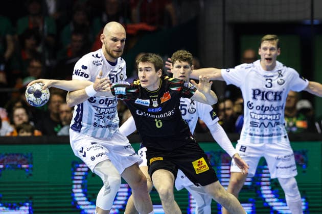 Manuel Zehnder (SC Magdeburg,8) - Viertelfinale Handball Machineseeker Champions League Saison 2025-2026 SC Magdeburg vs. SC Pick Szeged in der GETEC Arena in Magdeburg - Aktion,Handball,Deutschland,07.05.2026