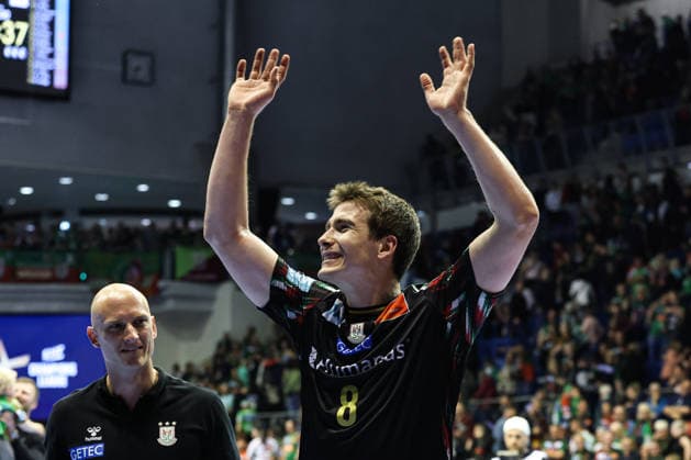 Manuel Zehnder (SC Magdeburg,8) - Viertelfinale Handball Machineseeker Champions League Saison 2025-2026 SC Magdeburg vs. SC Pick Szeged in der GETEC Arena in Magdeburg - Aktion,Handball,Deutschland,07.05.2026