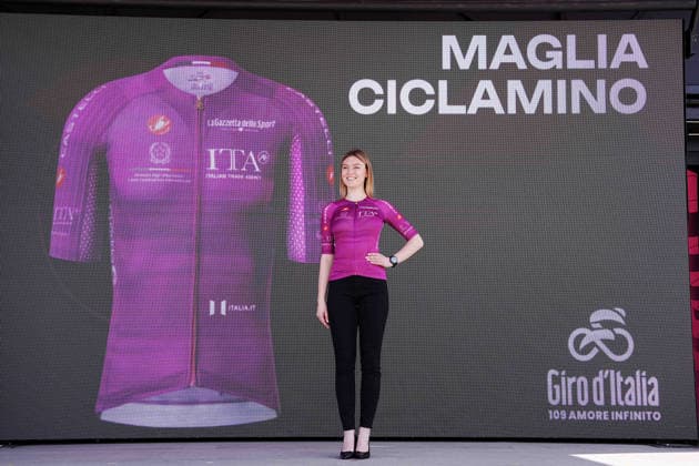 The cyclamen jersey during Stage 1 of the Giro d™Italia, from Nessebar to Burgas, Bulgaria, Friday, May 8, 2026.  Copyright: xGianxMattiaxD Alberto LaPressex