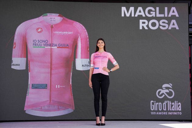 The pink jersey during Stage 1 of the Giro d™Italia, from Nessebar to Burgas, Bulgaria, Friday, May 8, 2026.  Copyright: xGianxMattiaxD Alberto LaPressex