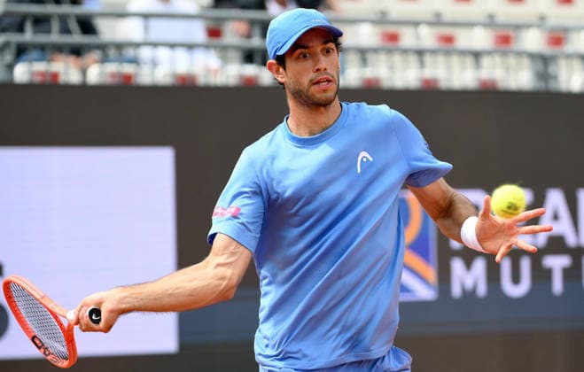 May 8, 2026, Rome: Nuno Borges of Portugal in action during his men s singles second round match against Rafael Jodar of Spain (not pictured) at the Italian Open tennis tournament in Rome, Italy, 08 May 2026. ANSA ETTORE FERRARI Italian Open Tennis Tournament  - ZUMAa110 20260508_zaf_a110_008 Copyright: xEttorexFerrarix