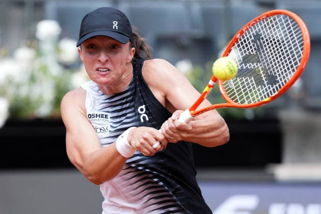 Iga Swiatek of Poland during the match against Caty McNally of United States at the Internazionali BNL d Italia 2026 tennis tournament at Foro Italico in Rome (Italy) on May, 8, 2026. AntoniettaxBaldassarre