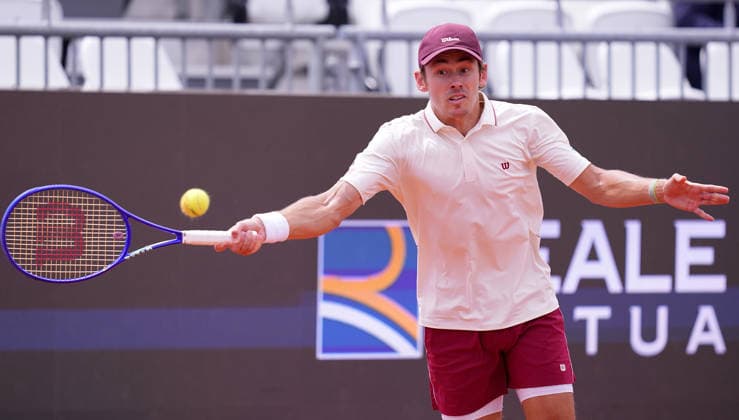 Alex De Minaur (AUS) during the match between Alex De Minaur (AUS) vs Matteo Arnaldi (ITA) at the Italian Open in Rome, Friday, May 8, 2026. (Alfredo Falcone LaPresse)  Copyright: xAlfredoxFalcone LaPressex
