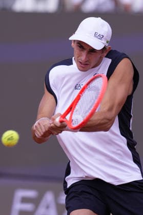 Matteo Arnaldi (ITA) during the match between Alex De Minaur (AUS) vs Matteo Arnaldi (ITA) at the Italian Open in Rome, Friday, May 8, 2026. (Alfredo Falcone LaPresse)  Copyright: xAlfredoxFalcone LaPressex