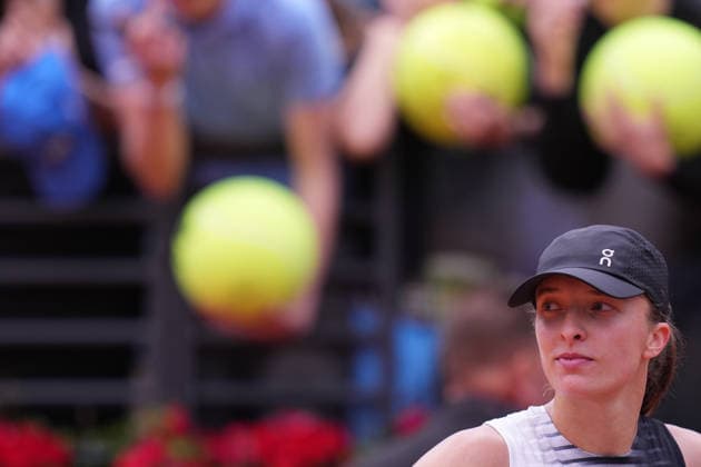Iga Swiatek (POL) during the match between Caty Mcnally (USA) vs Iga Swiatek (POL) at the Italian Open in Rome, Friday, May 8, 2026. (Alfredo Falcone LaPresse)  Copyright: xAlfredoxFalcone LaPressex