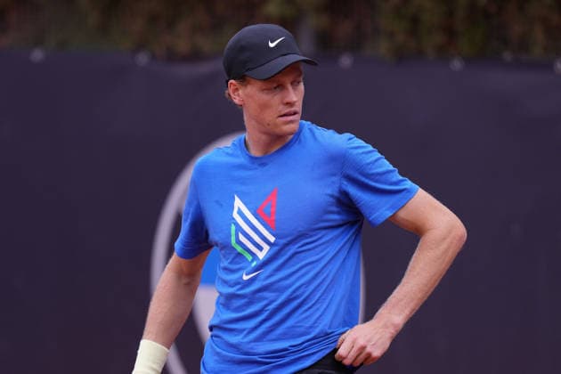 Jannik Sinner during the training session between Jannik Sinner and Flavio Cobolli at the Italian Open in Rome, Friday, May 8, 2026. (Alfredo Falcone LaPresse)  Copyright: xAlfredoxFalcone LaPressex