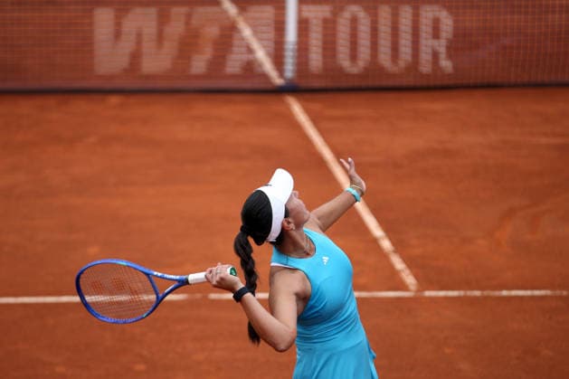 Italian Open 2026 tennis tournament ROME, ITALY - MAY 08: Turkish national tennis player Zeynep Sonmez (not seen) and 5th seed Jessica Pegula of the United States compete during their second-round match at the WTA, Tennis Damen Rome Open at the Foro Italico in Rome, Italy, on May 08, 2026. Baris Seckin Anadolu Rome Italy. Editorial use only. Please get in touch for any other usage.  Copyright: x2026xAnadoluxBarisxSeckinx
