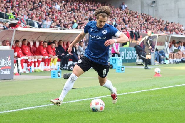 08.05.2026, xrekx, Fussball 2.Bundesliga, 1.FC Kaiserslautern - Arminia Bielefeld v.l. Mael Corboz (Arminia Bielefeld) (DFL DFB REGULATIONS PROHIBIT ANY USE OF PHOTOGRAPHS as IMAGE SEQUENCES and or QUASI-VIDEO) Kaiserslautern