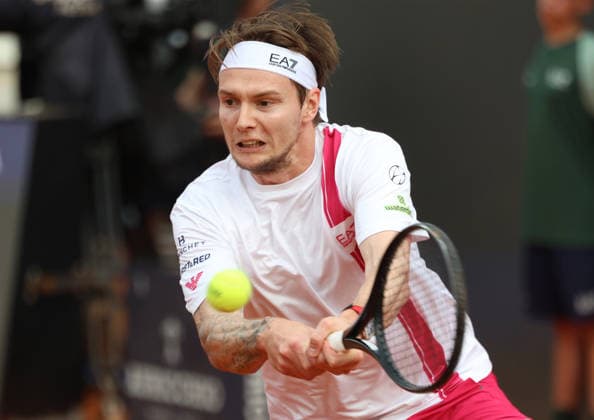May 8, 2026, Rome, Lazio, Italy: ALEXANDER BUBLIK of Kazakhstan during the match against S. Baez of Argentina in the second round of tennis tournament ATP, Tennis Herren 1000 Internazionali BNL Dâ€⠢Italia, Rome, Italy. Bublik won 6:1, 6:2 Tennis, Internazionali BNL Dâ€⠢Italia 2026 - Alexander Bublik 6:1, 6:2 - ZUMAc278 20260508_zsp_c278_050 Copyright: xMarcinxCholewinskix