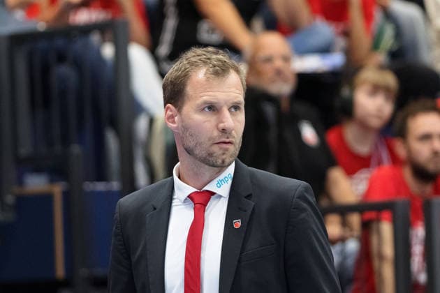Anton Gavel (Bamberg, Head Coach), Syntainics MBC vs. BMA365 Bamberg Baskets, Basketball, 1. Bundesliga, Maenner, 33. Spieltag, Saison 2025 26, 08.05.2026. Weißenfels Stadthalle Sachsen-Anhalt Deutschland