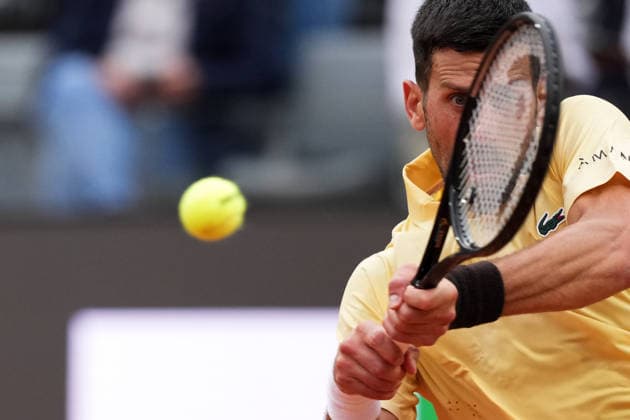 Novak Djokovic of Serbia during the match against Dino Prizmic of Croatia at the Internazionali BNL d Italia 2026 tennis tournament at Foro Italico in Rome (Italy) on May, 8, 2026. AntoniettaxBaldassarre