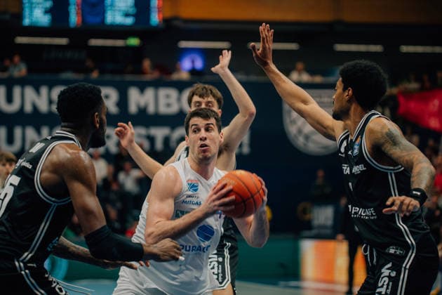 BB-TS Herren Syntainics MBC - BMA365 Bamberg Baskets Kresimir Nikic (Syntainics MBC) waehrend der Saison 2025-2026 in der EasyCredit Bundesliga zwischen Syntainics MBC und BMA365 Bamberg Baskets in der Stadthalle Weissenfels am 8. May 2026 in Weissenfels, Sachsen Anhalt, Deutschland