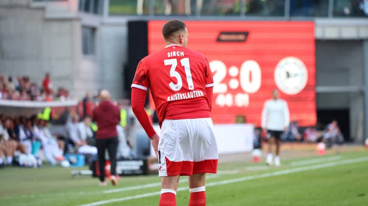 08.05.2026, xrekx, Fussball 2.Bundesliga, 1.FC Kaiserslautern - Arminia Bielefeld v.l. Luca Sirch (1.FC Kaiserslautern) (DFL DFB REGULATIONS PROHIBIT ANY USE OF PHOTOGRAPHS as IMAGE SEQUENCES and or QUASI-VIDEO) Kaiserslautern
