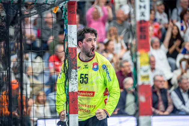 2. Handball Bundesliga; TV Hüttenberg - HC Elbflorenz Dresden, 08.05.26 Yahav Shamir (TV Hüttenberg, 55) 2. Handball Bundesliga; TV Hüttenberg - HC Elbflorenz Dresden: Hüttenberg, 08.05.26 Copyright: xBEAUTIFULxSPORTS Roeczeyx