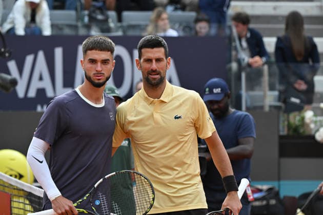 RECORD DATE NOT STATED 8th May 2026, Foro Italico, Rome, Italy; Italian Open Tennis, Day 5; Dino Prizmic CRO and Novak Djokovic SRB AllShotLive